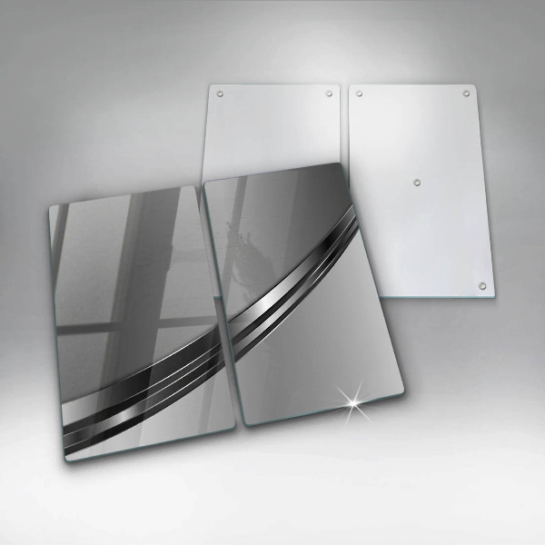 Copri piano cottura in vetro Astrazione del metallo