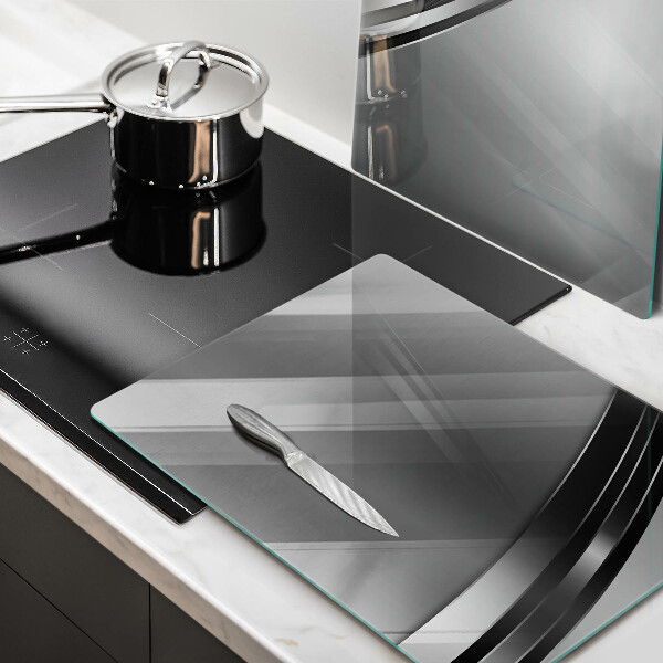 Copri piano cottura in vetro Astrazione del metallo