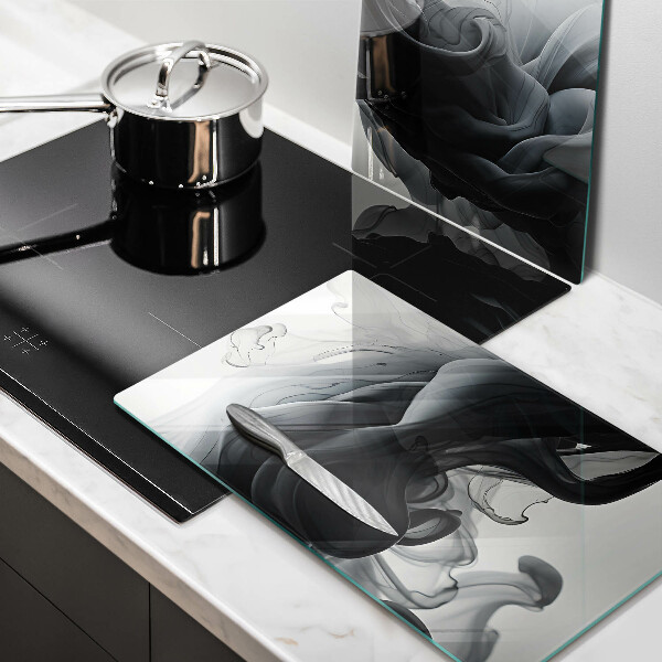Copri piano cottura in vetro Astrazione del fumo nero