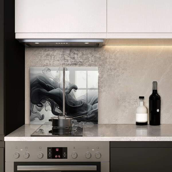 Copri piano cottura in vetro Astrazione del fumo nero