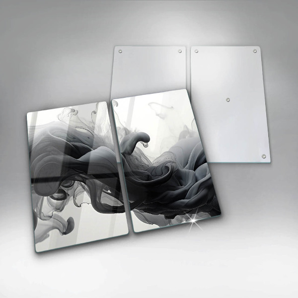 Copri piano cottura in vetro Astrazione del fumo nero