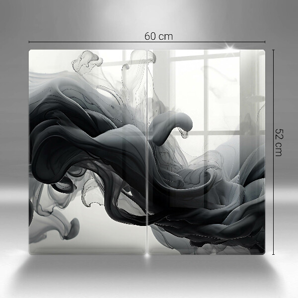 Copri piano cottura in vetro Astrazione del fumo nero