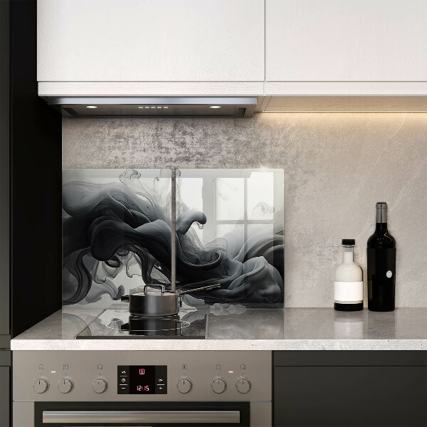 Copri piano cottura in vetro Astrazione del fumo nero