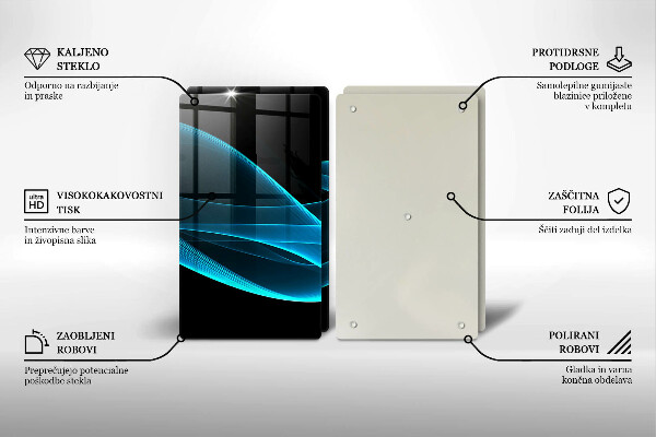 Copri piano cottura in vetro Astrazione blu