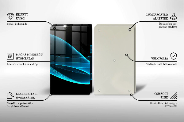 Copri piano cottura in vetro Astrazione blu