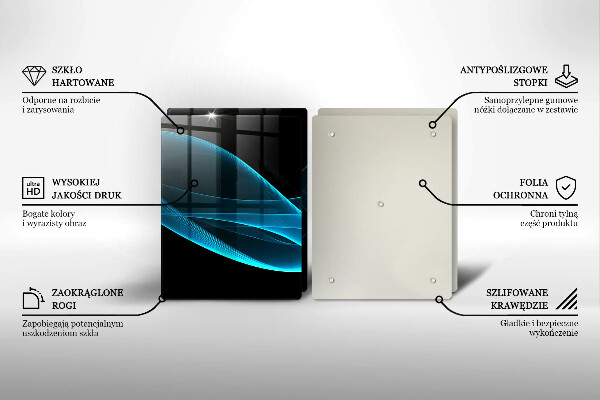 Copri piano cottura in vetro Astrazione blu