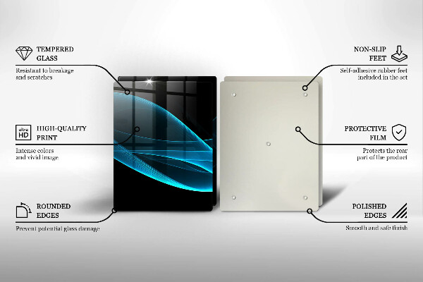 Copri piano cottura in vetro Astrazione blu