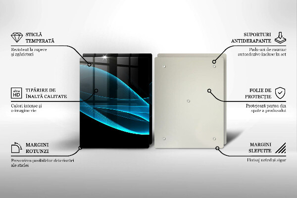 Copri piano cottura in vetro Astrazione blu