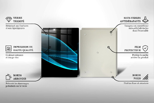 Copri piano cottura in vetro Astrazione blu