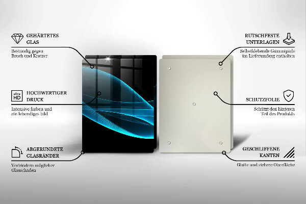 Copri piano cottura in vetro Astrazione blu