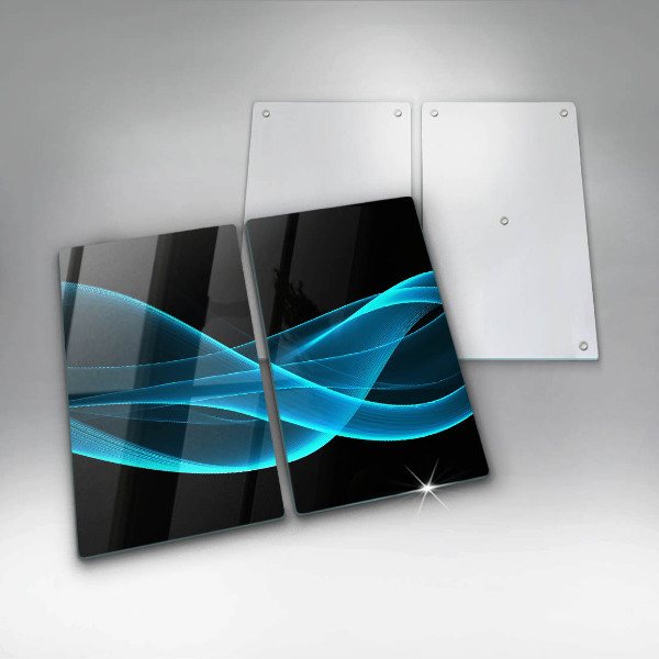 Copri piano cottura in vetro Astrazione blu