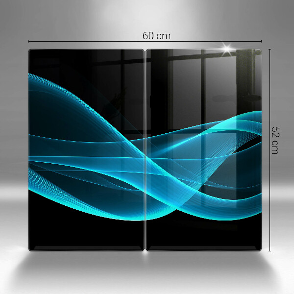 Copri piano cottura in vetro Astrazione blu