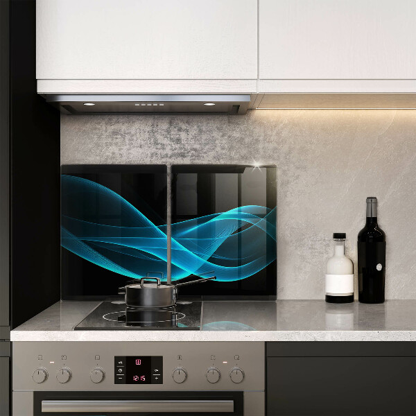 Copri piano cottura in vetro Astrazione blu