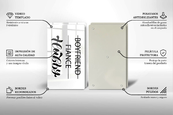 Copri piano cottura in vetro Iscrizione frase modello