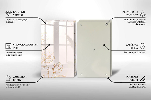 Copri piano cottura in vetro Contorni di fiori