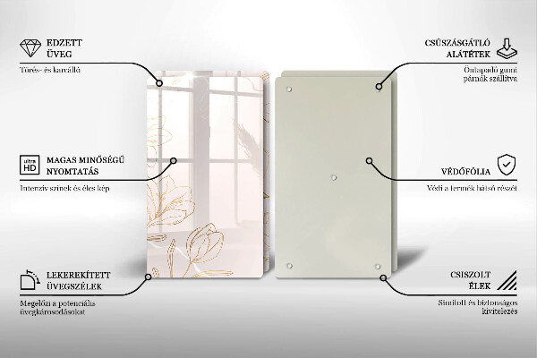 Copri piano cottura in vetro Contorni di fiori