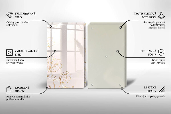 Copri piano cottura in vetro Contorni di fiori