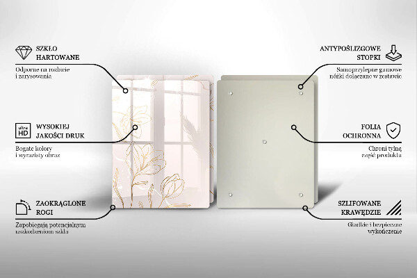 Copri piano cottura in vetro Contorni di fiori