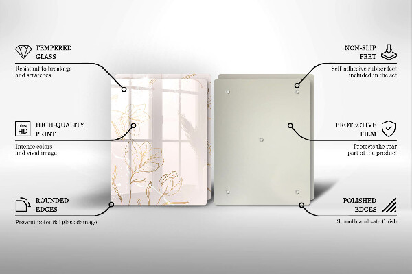 Copri piano cottura in vetro Contorni di fiori