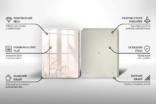 Copri piano cottura in vetro Contorni di fiori