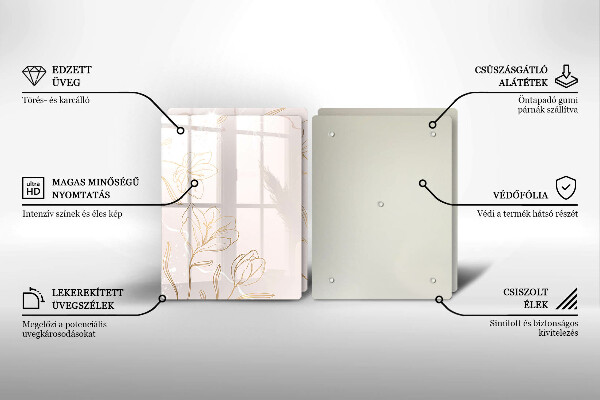 Copri piano cottura in vetro Contorni di fiori