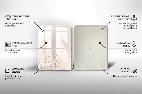 Copri piano cottura in vetro Contorni di fiori