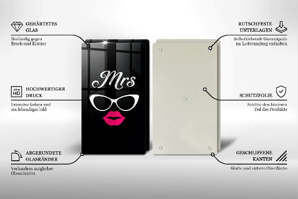 Copri piano cottura in vetro Mrs Mr