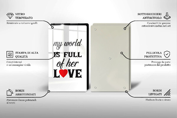 Copri piano cottura in vetro Iscrizione frase