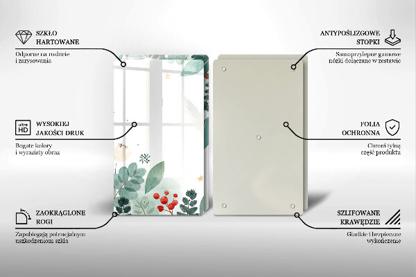 Copri piano cottura in vetro Foglie ad acquerello