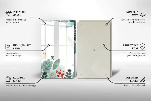 Copri piano cottura in vetro Foglie ad acquerello