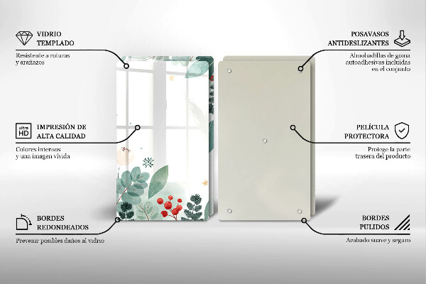 Copri piano cottura in vetro Foglie ad acquerello