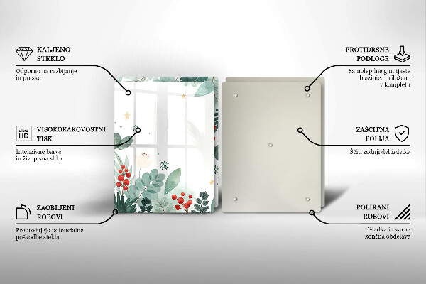 Copri piano cottura in vetro Foglie ad acquerello