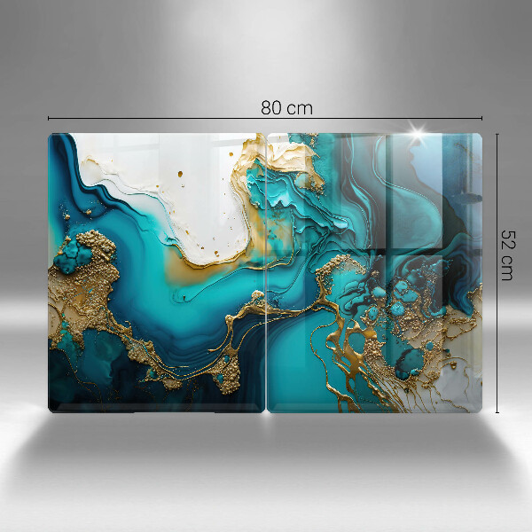 Copri piano cottura Astrazione turchese