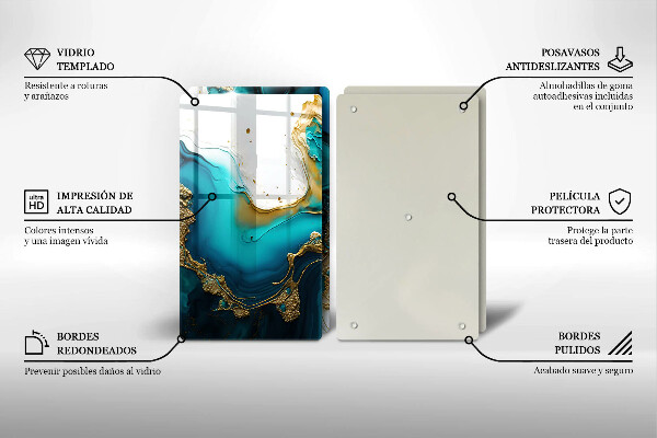 Copri piano cottura Astrazione turchese