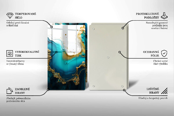 Copri piano cottura Astrazione turchese