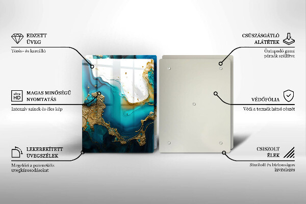 Copri piano cottura Astrazione turchese