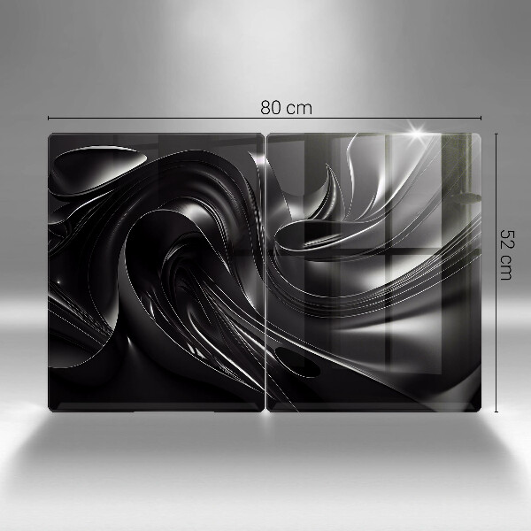 Copri piano cottura Messa nera astratta