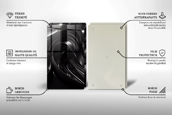 Copri piano cottura Messa nera astratta