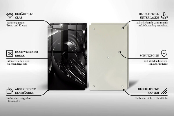 Copri piano cottura Messa nera astratta