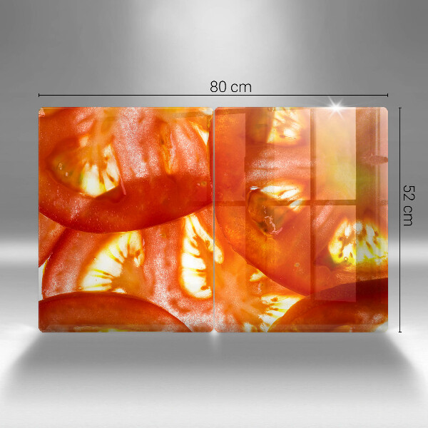 Copri piano cottura Una fetta di pomodoro rosso