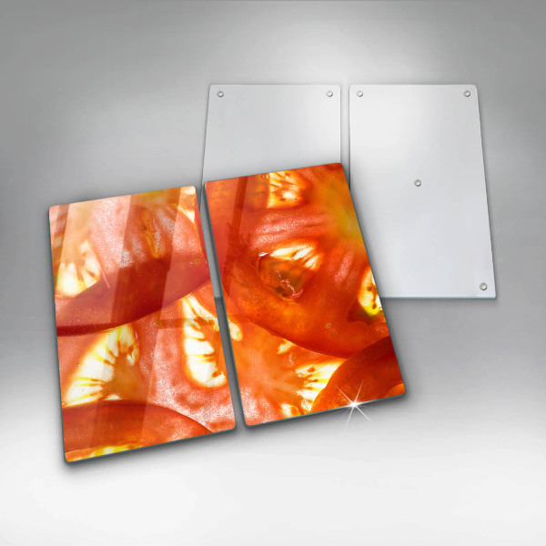 Copri piano cottura Una fetta di pomodoro rosso