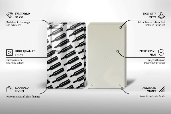 Copri piano cottura Bottiglie di vino nere