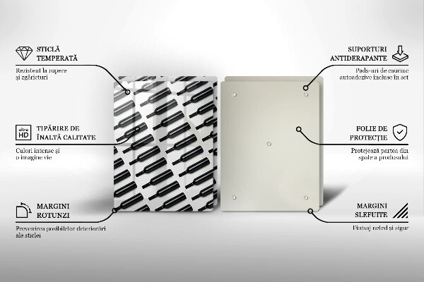 Copri piano cottura Bottiglie di vino nere