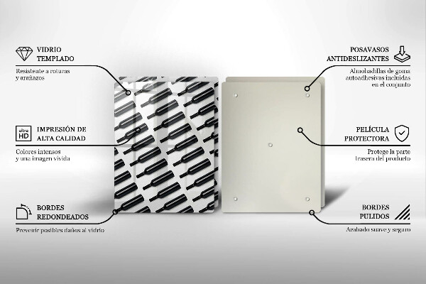 Copri piano cottura Bottiglie di vino nere