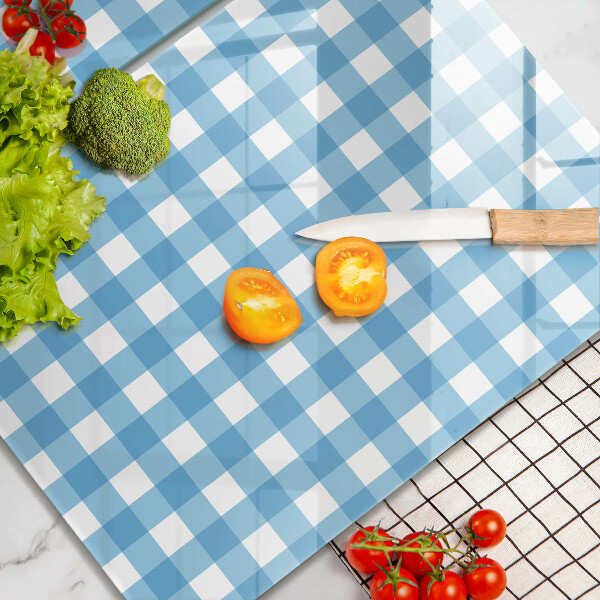 Copri piano cottura Motivo a quadretti blu e bianchi