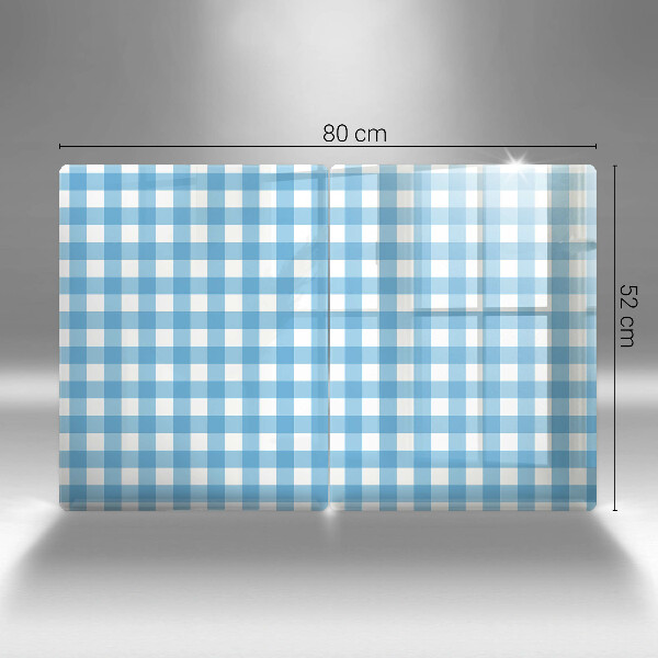 Copri piano cottura Motivo a quadretti blu e bianchi