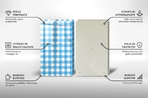 Copri piano cottura Motivo a quadretti blu e bianchi