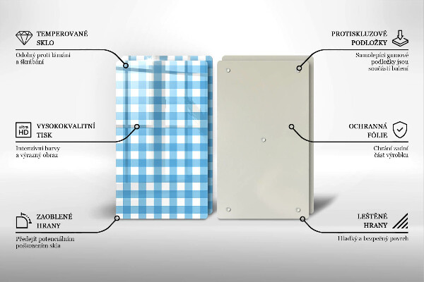 Copri piano cottura Motivo a quadretti blu e bianchi