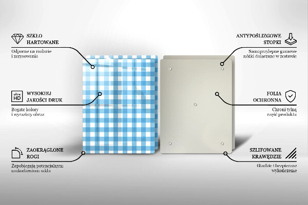 Copri piano cottura Motivo a quadretti blu e bianchi