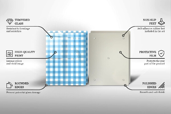 Copri piano cottura Motivo a quadretti blu e bianchi